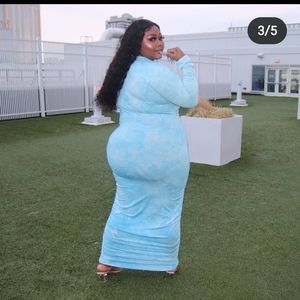 PLUS SIZE SKY BLUE MAXI DRESS